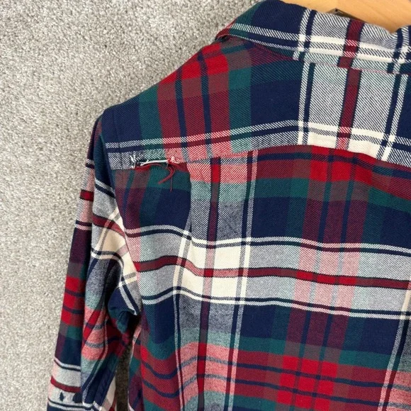 Polo Ralph Lauren Classic Fit Plaid Flannel Camp Shirt Mens Small Distressed NEW